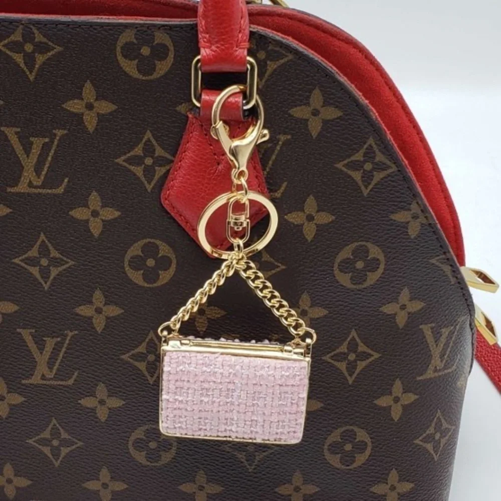Authentic Louis Vuitton Gold Padlock 🔒 Key Set w/ Unbranded Tweed Bag Charm